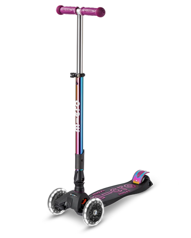 Neochrome Purple LED Maxi Deluxe Foldable Micro Kickboard Scooter