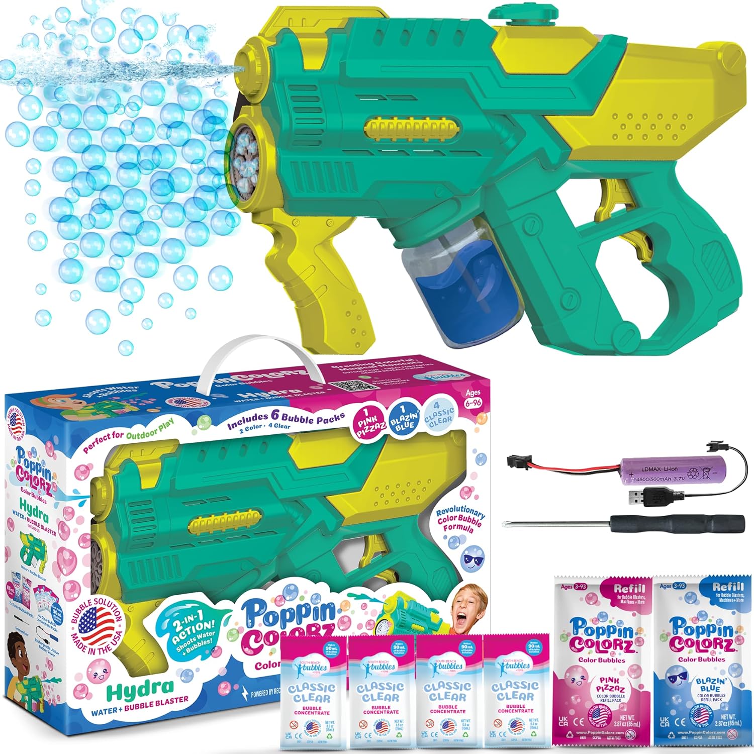 PoppinColorz Hydra 2-in-1 Bubble Blaster