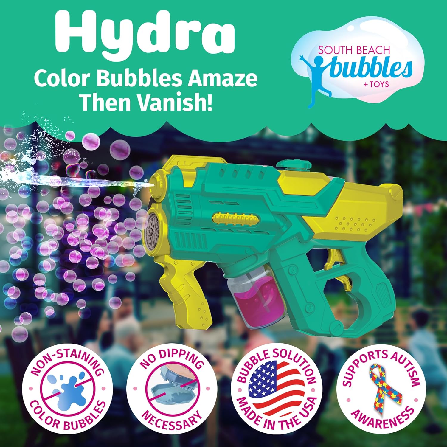 PoppinColorz Hydra 2-in-1 Bubble Blaster