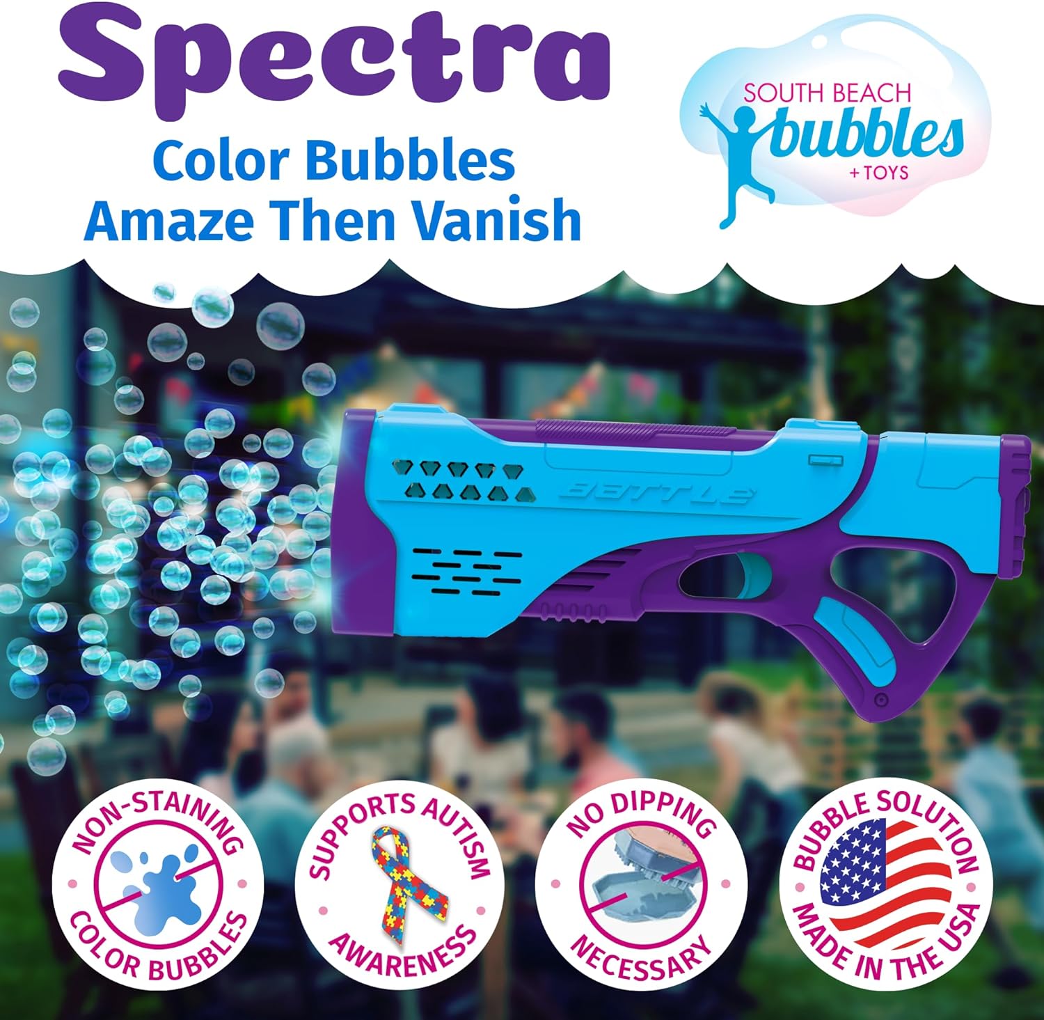 PoppinColorz Spectra Color Bubble Blaster