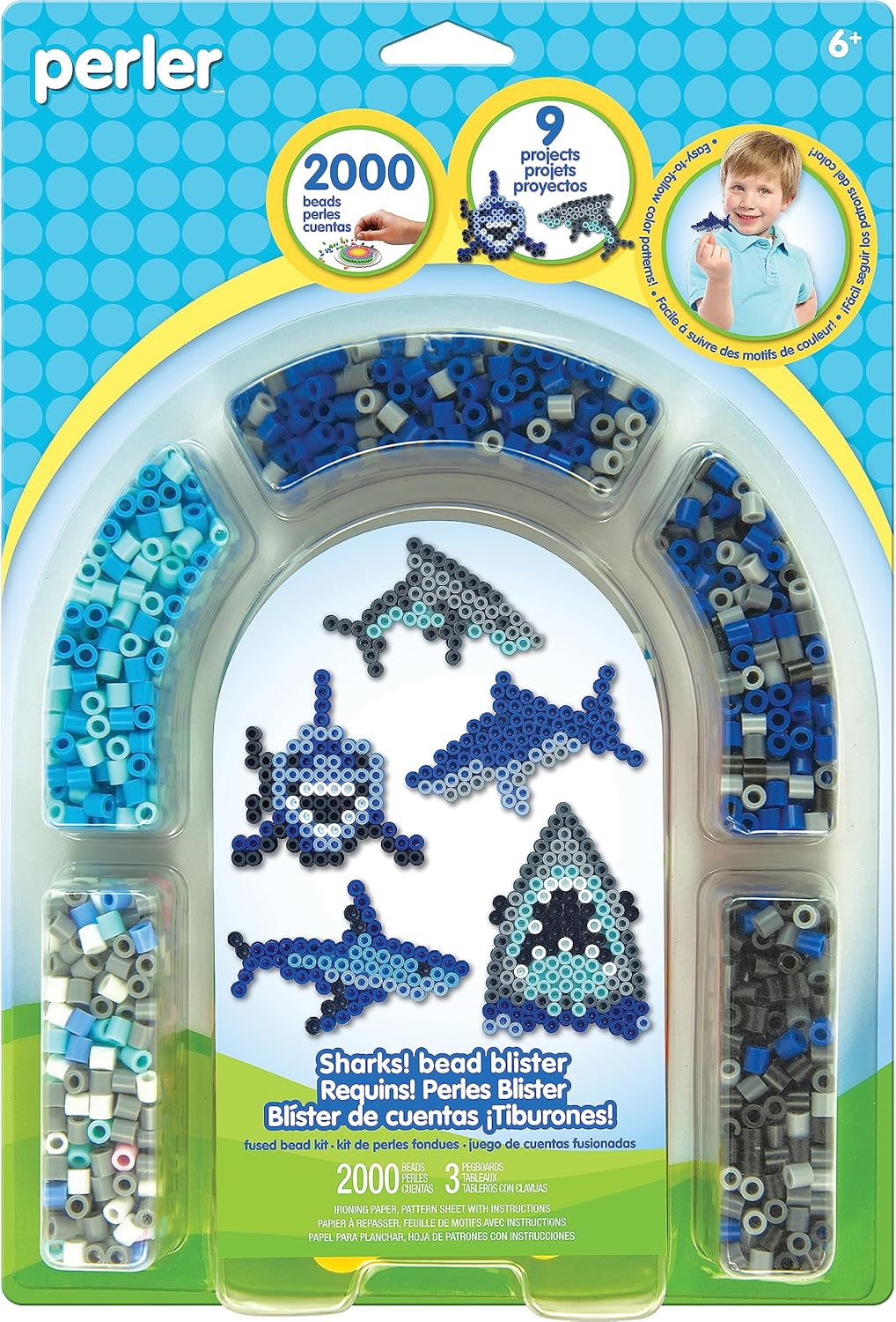 Sharks Perler Fused Bead Set