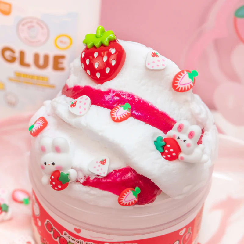 Straw-Bunny Sponge Cake Cloud Creme Slime