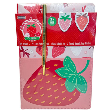 Strawberry Pocket Journal with Pen