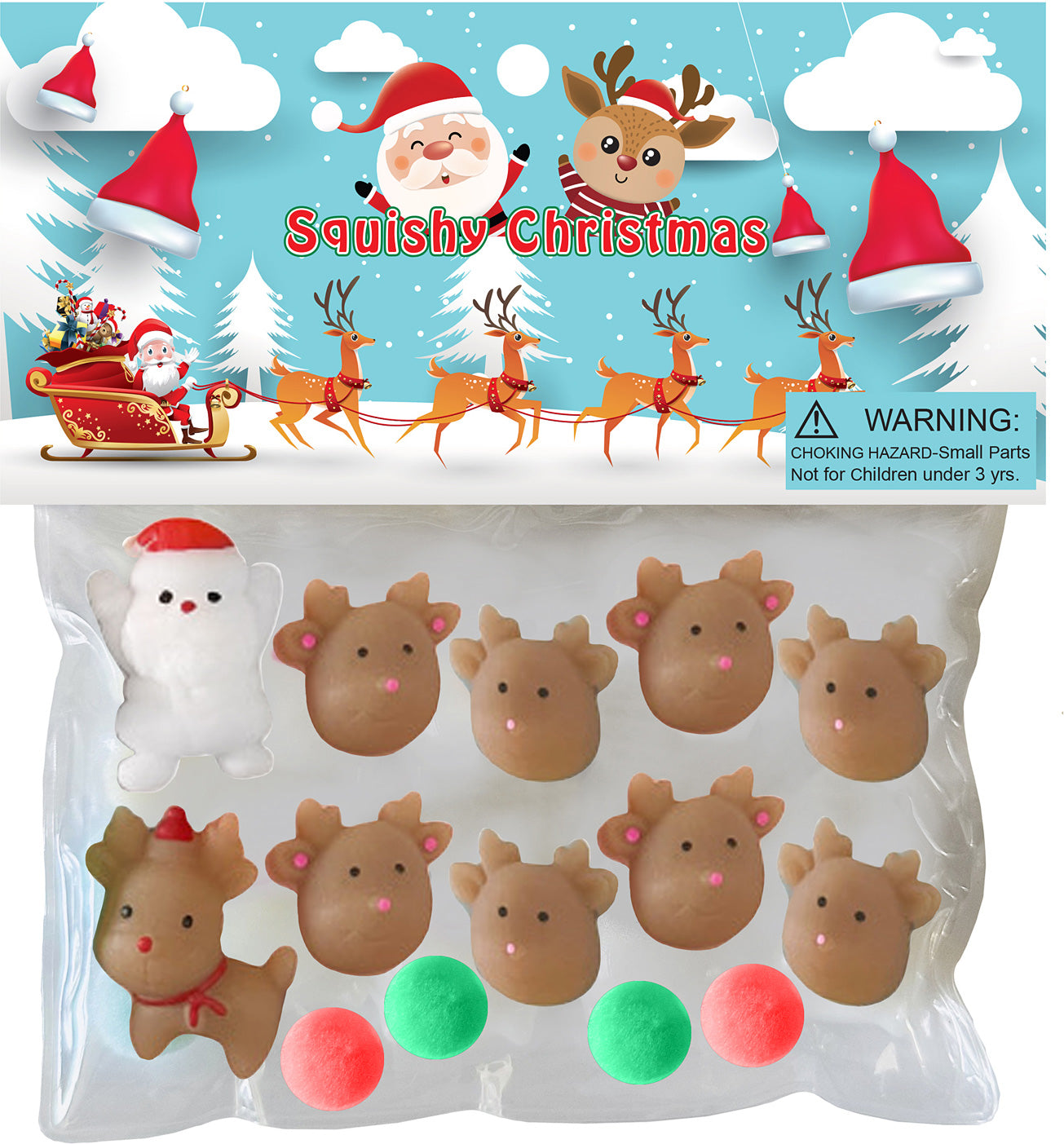 Taba-Zaba Squishy Santa with 9 Reindeer