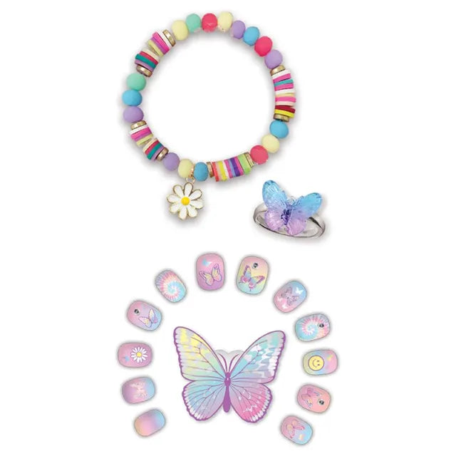 Tie Dye Butterfly Dazzle Nails