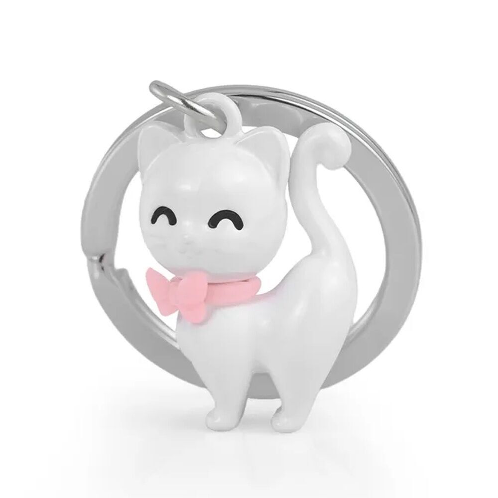 White Cat Keychain