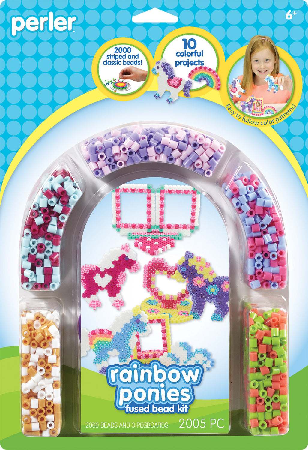  Rainbow Ponies Perler Fused Bead Arch Set