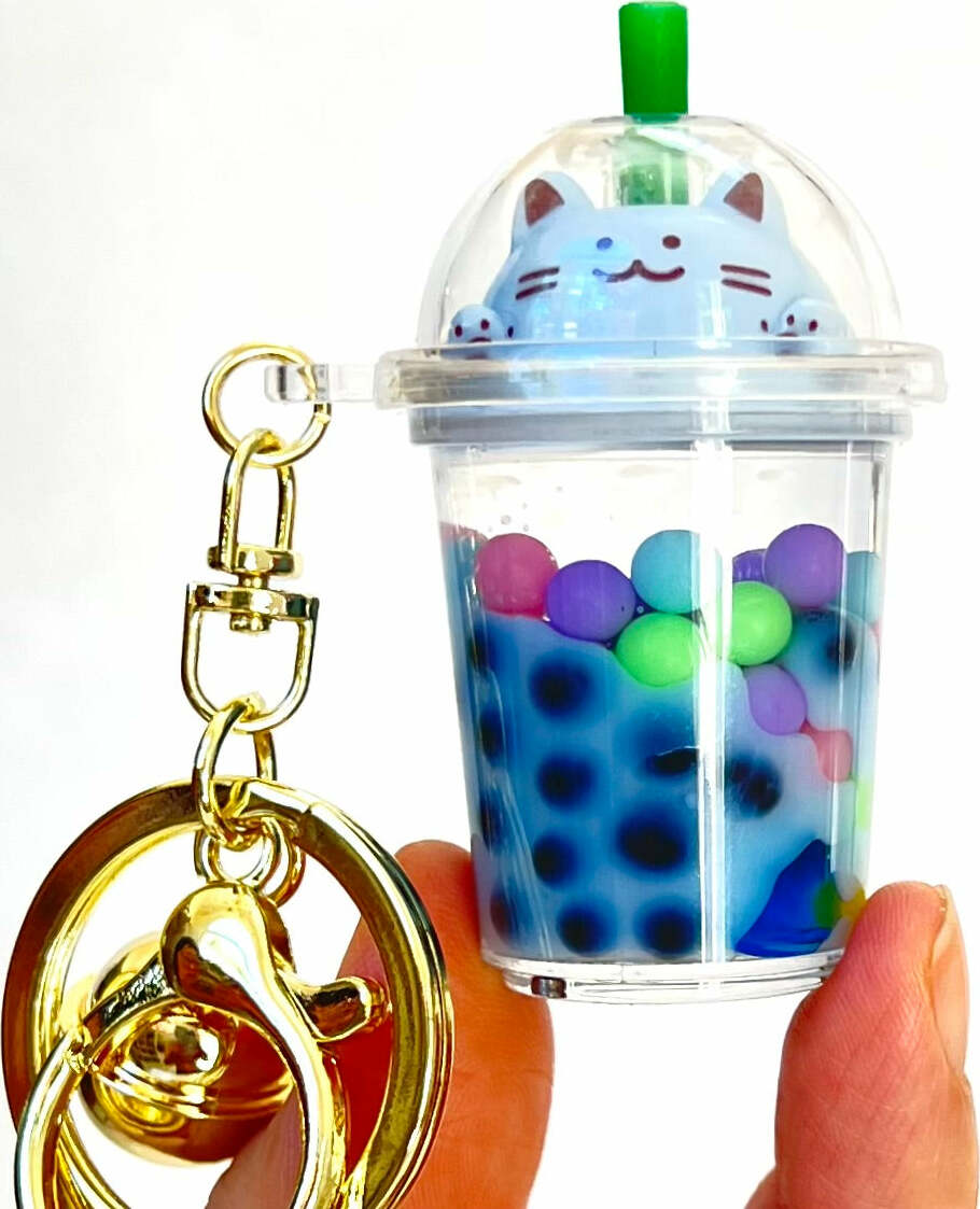 Pastel Cat Boba Floaty Key Charm (assorted)