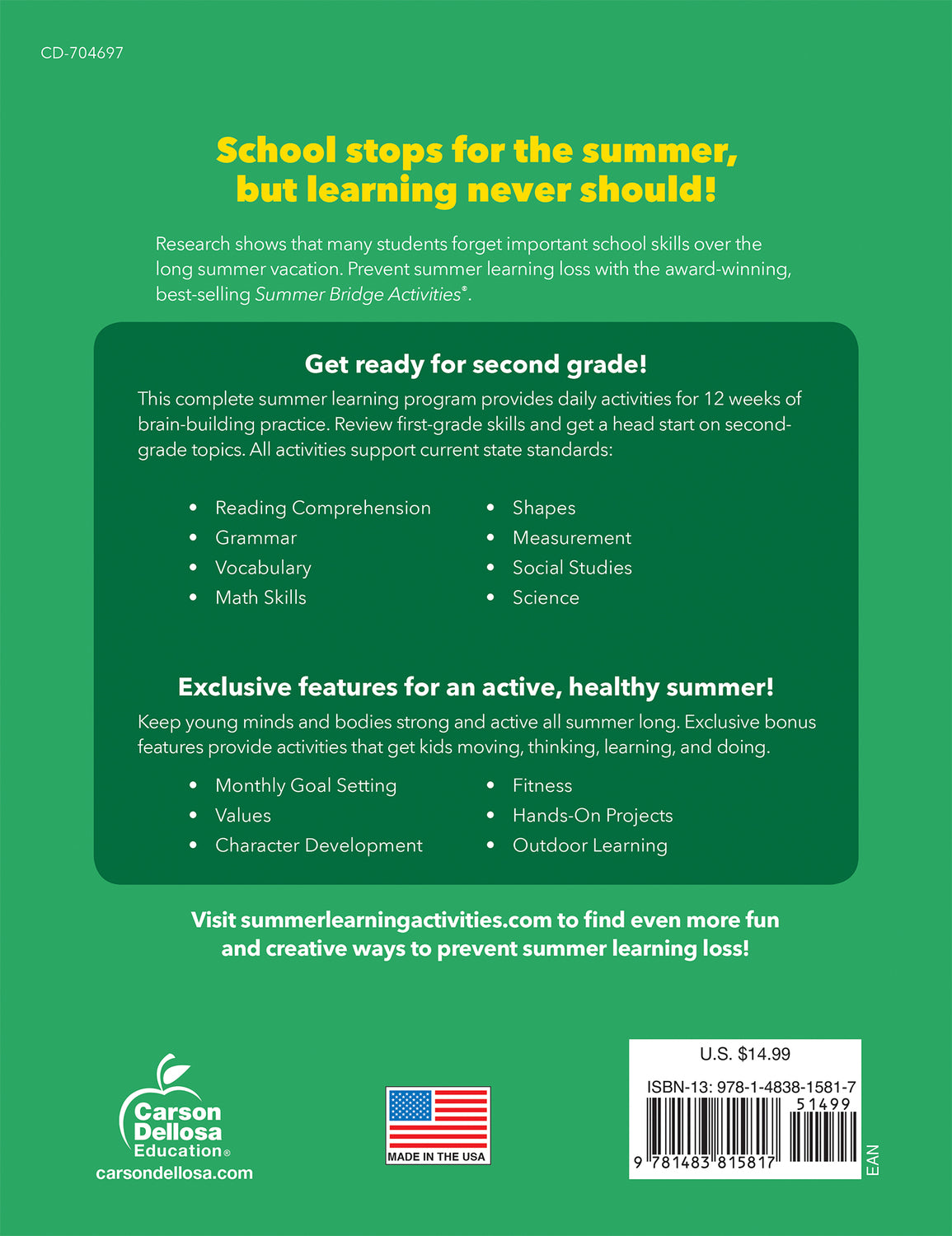 Summer Bridge Activities, Grades 1 - 2