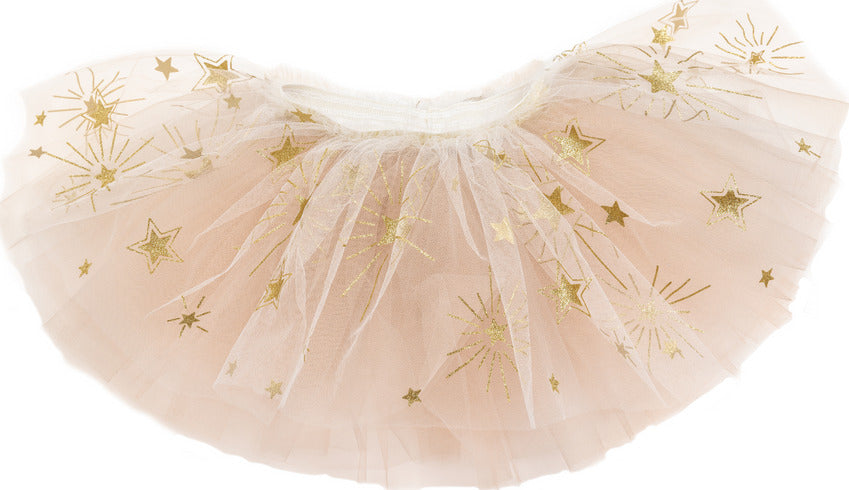 Sparkle Star Tutu, White & Gold (Size 4-6)