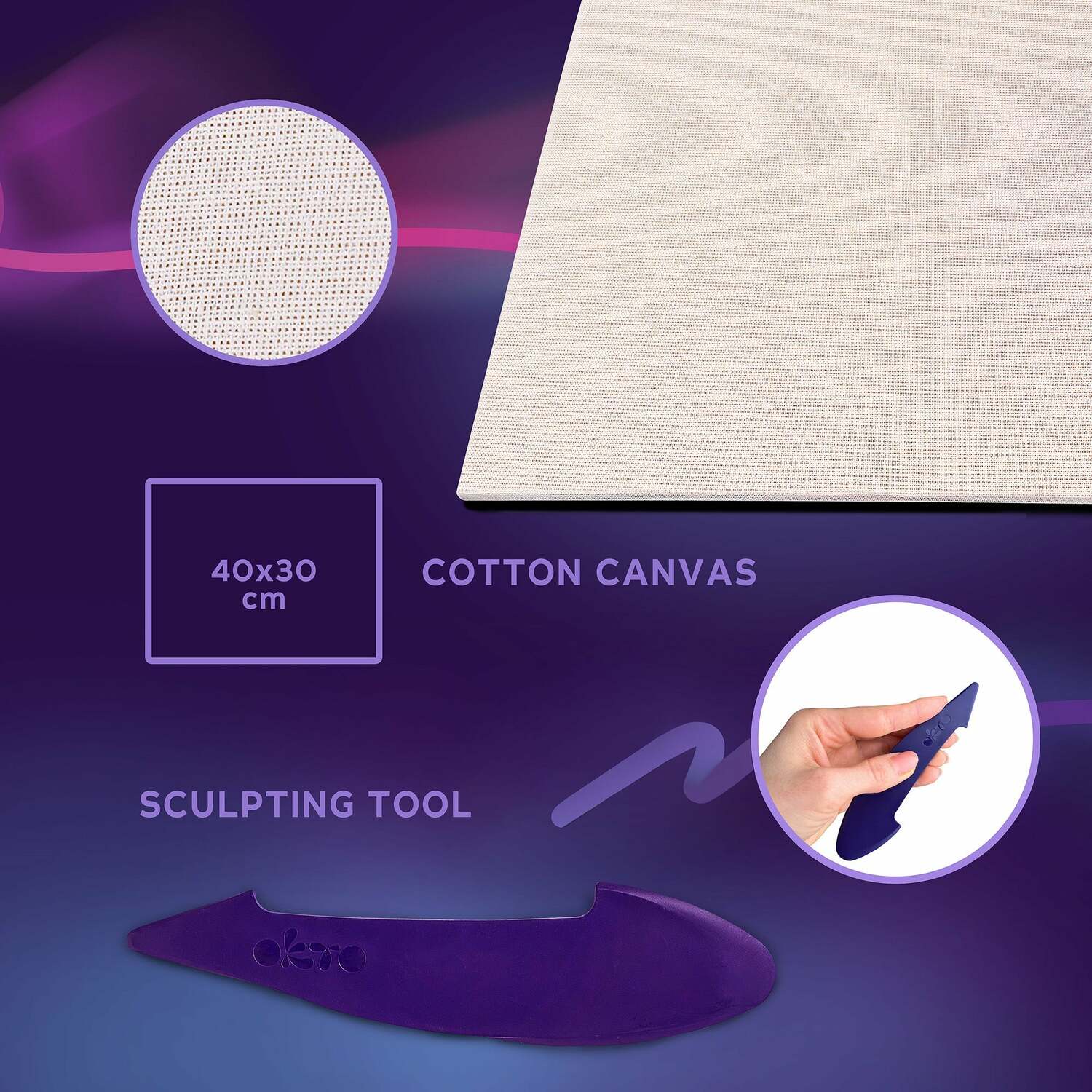 OKTO Sensory Art 3D Painting "Water Lilies" – 11.8" x 15.7" Canvas Kit