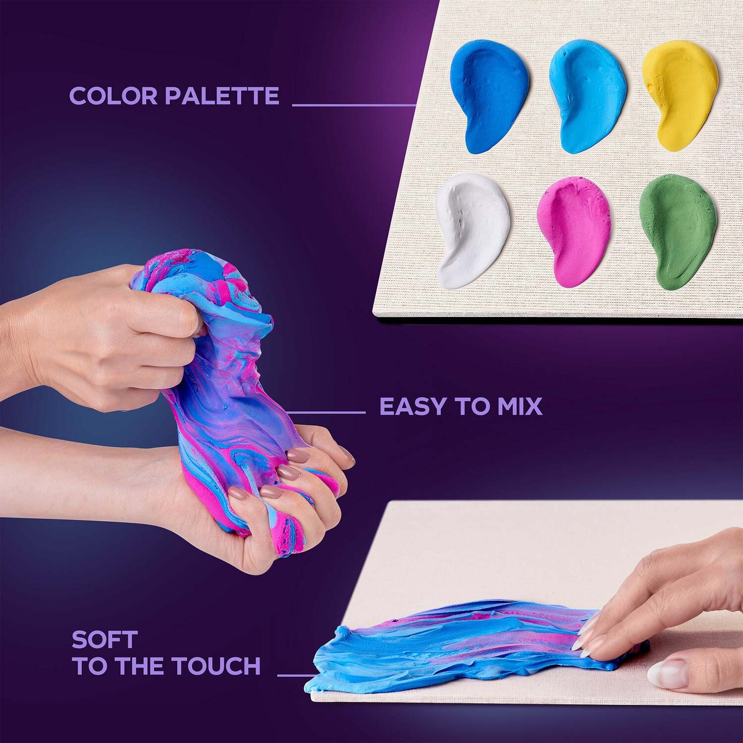 OKTO Sensory Art 3D Painting "Water Lilies" – 11.8" x 15.7" Canvas Kit