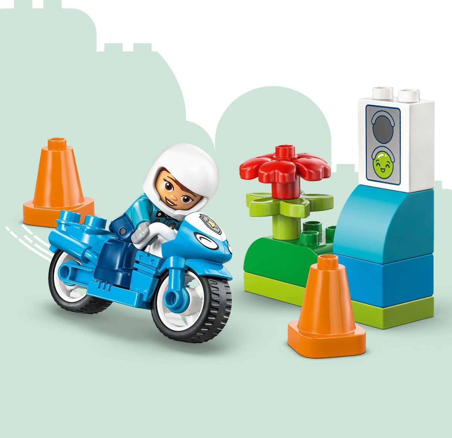 LEGO DUPLO Town: Blue Police Motorcycle