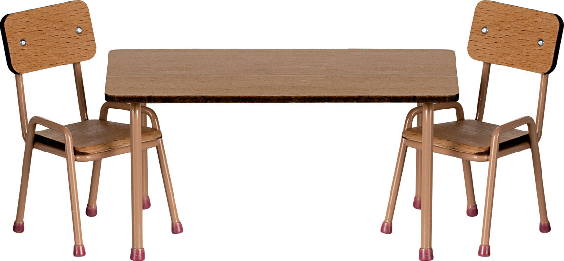 Table and chair set, Mouse - Dark powder