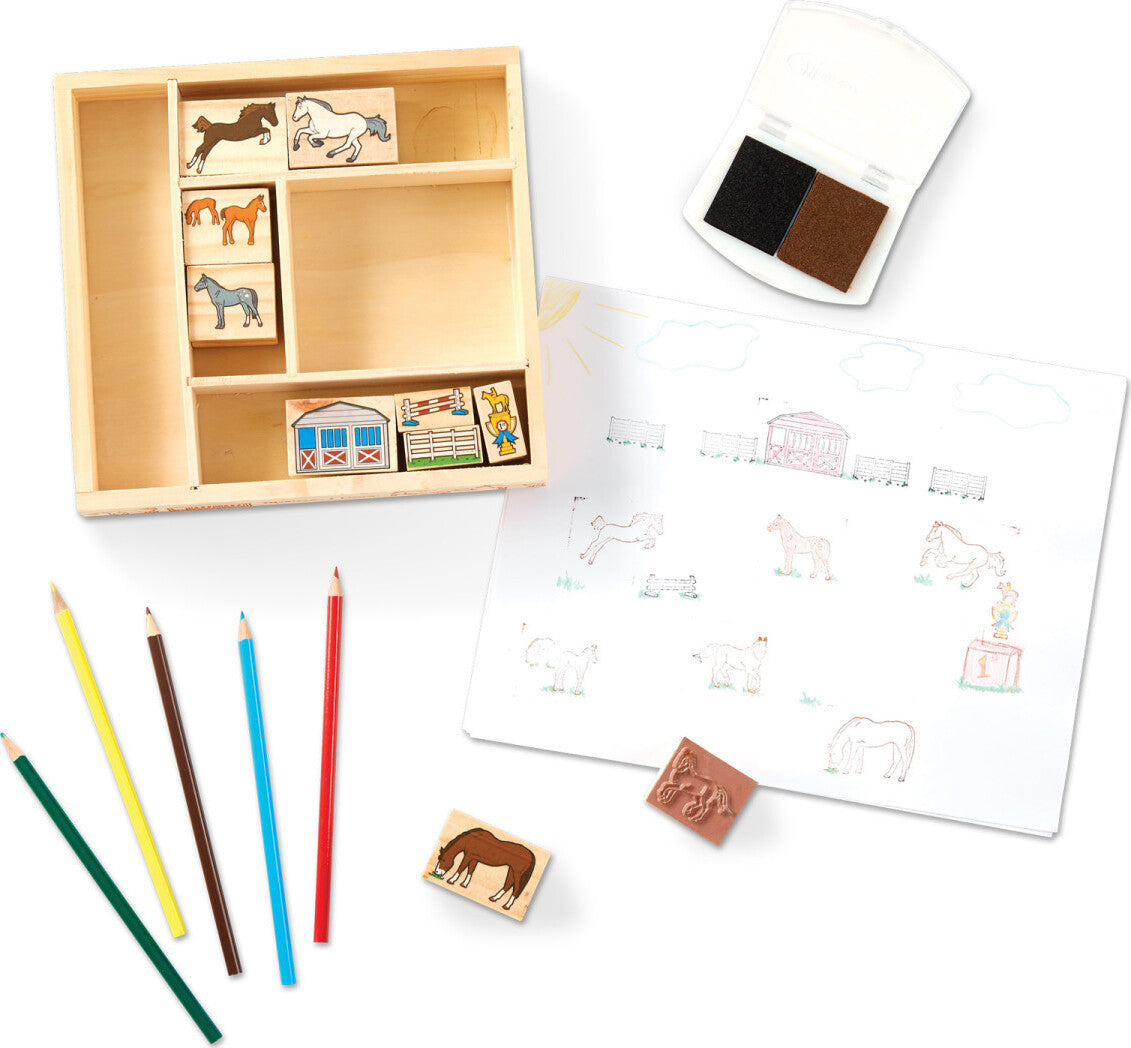 Wooden Stamp Set - Horses