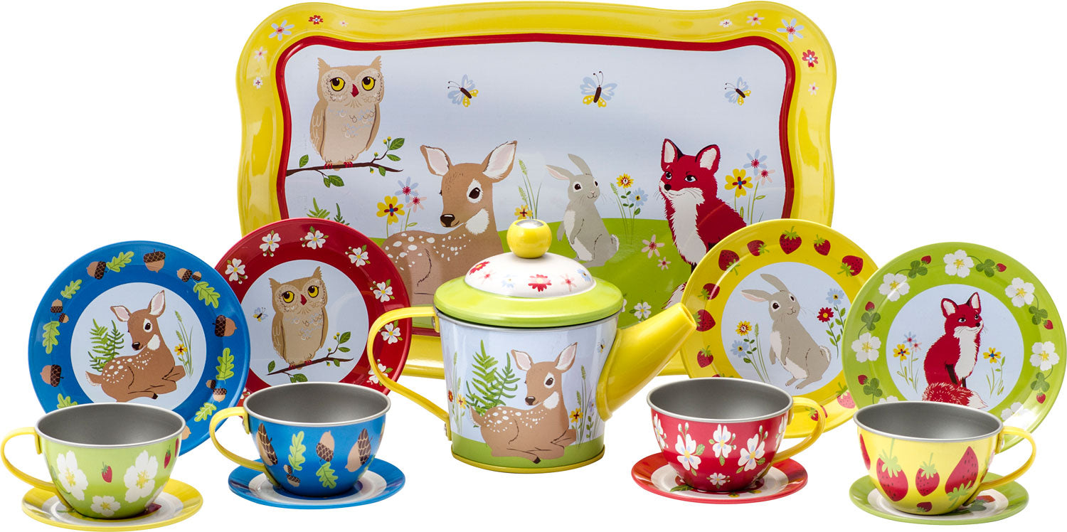 Forest Friends Tin Tea Set