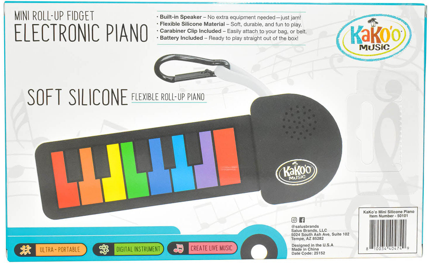 Mini Roll-Up Fidget Electronic Instruments Asst
