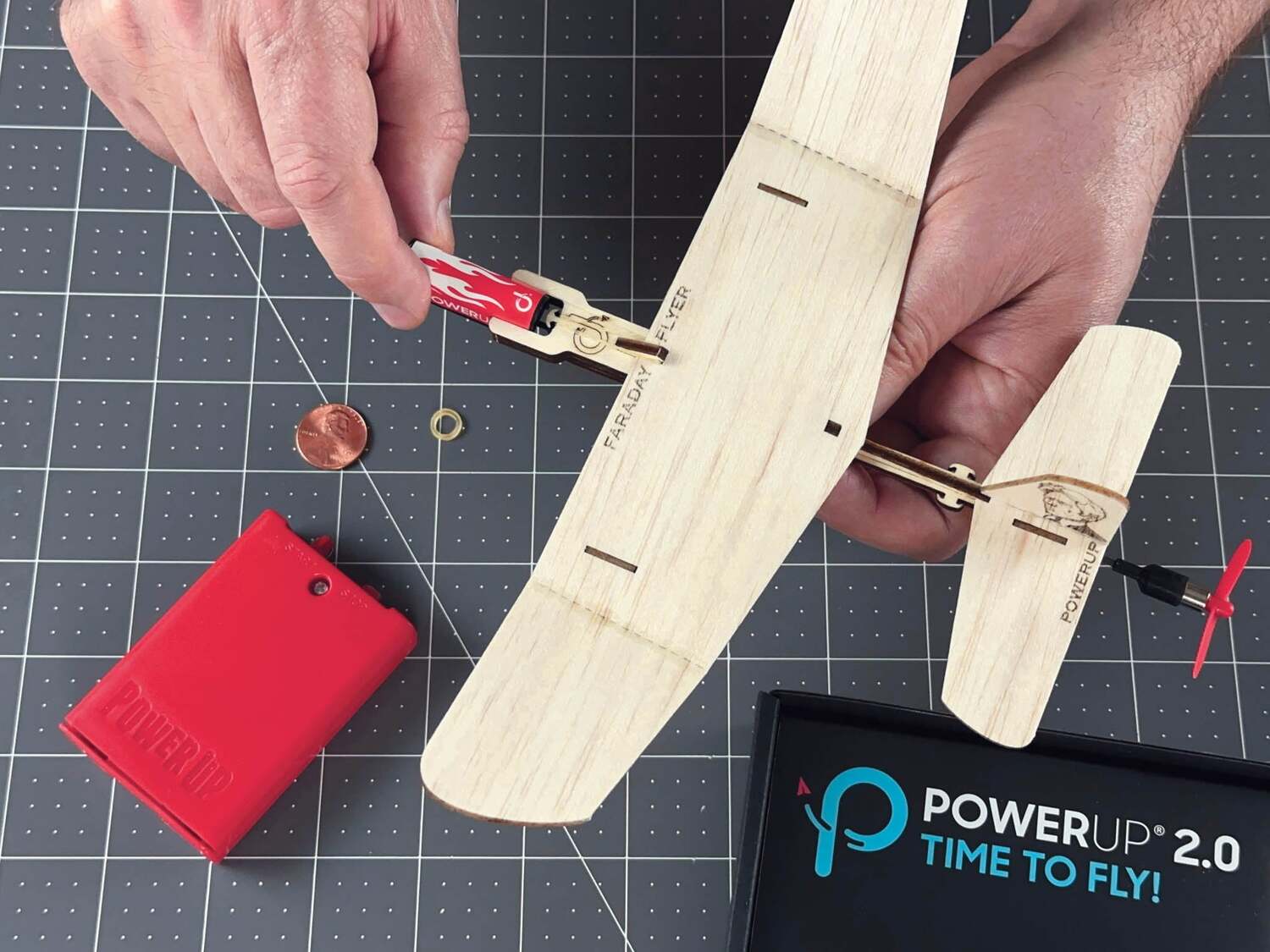 POWERUP Faraday Electric Powered Balsa Wood Airplane Kit