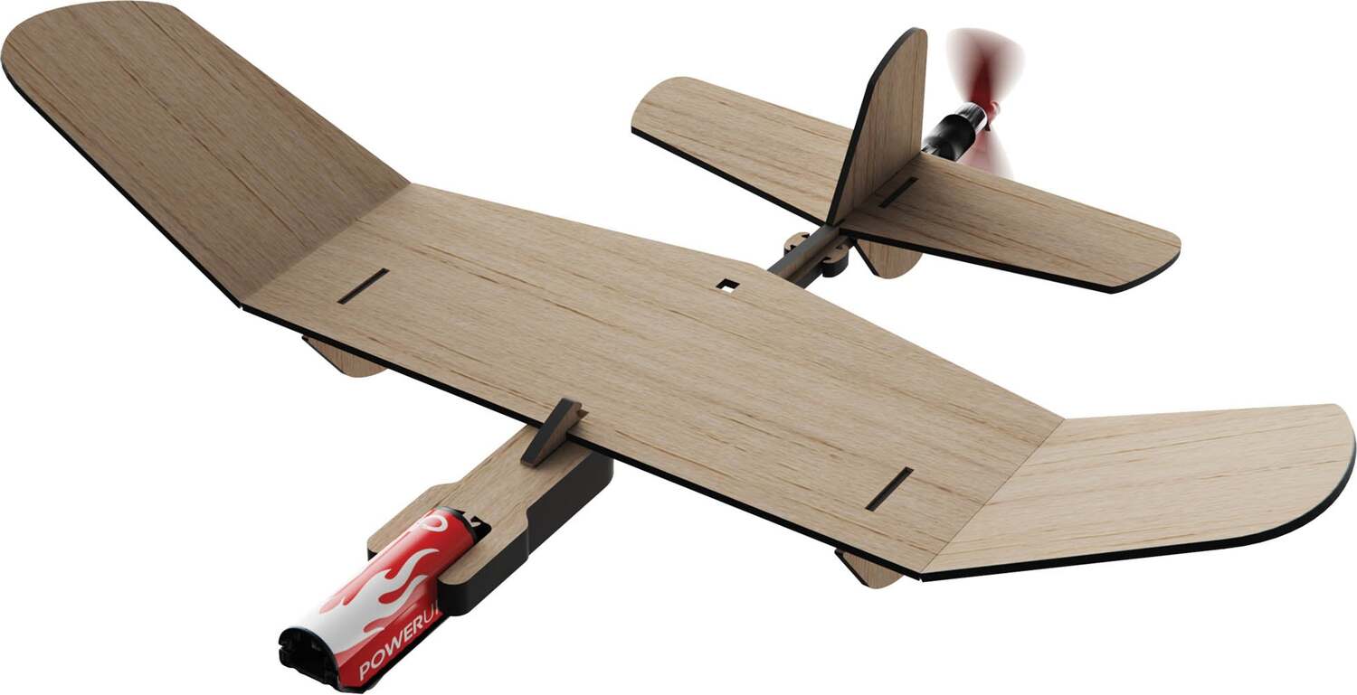 POWERUP Faraday Electric Powered Balsa Wood Airplane Kit
