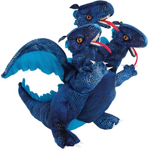 Blue Three-Headed Dragon Puppet