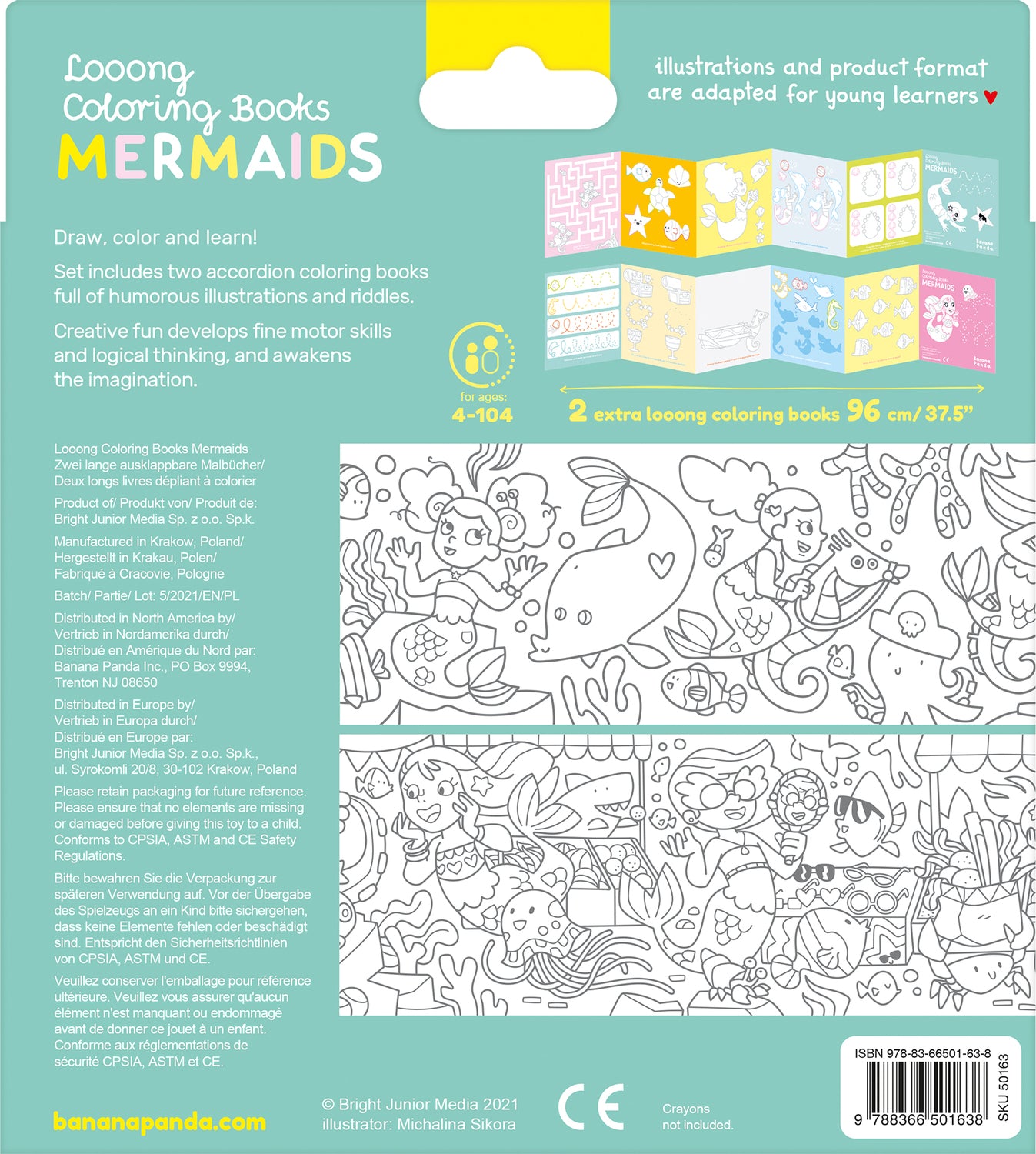 Looong Coloring Books - I Love Coloring Mermaids