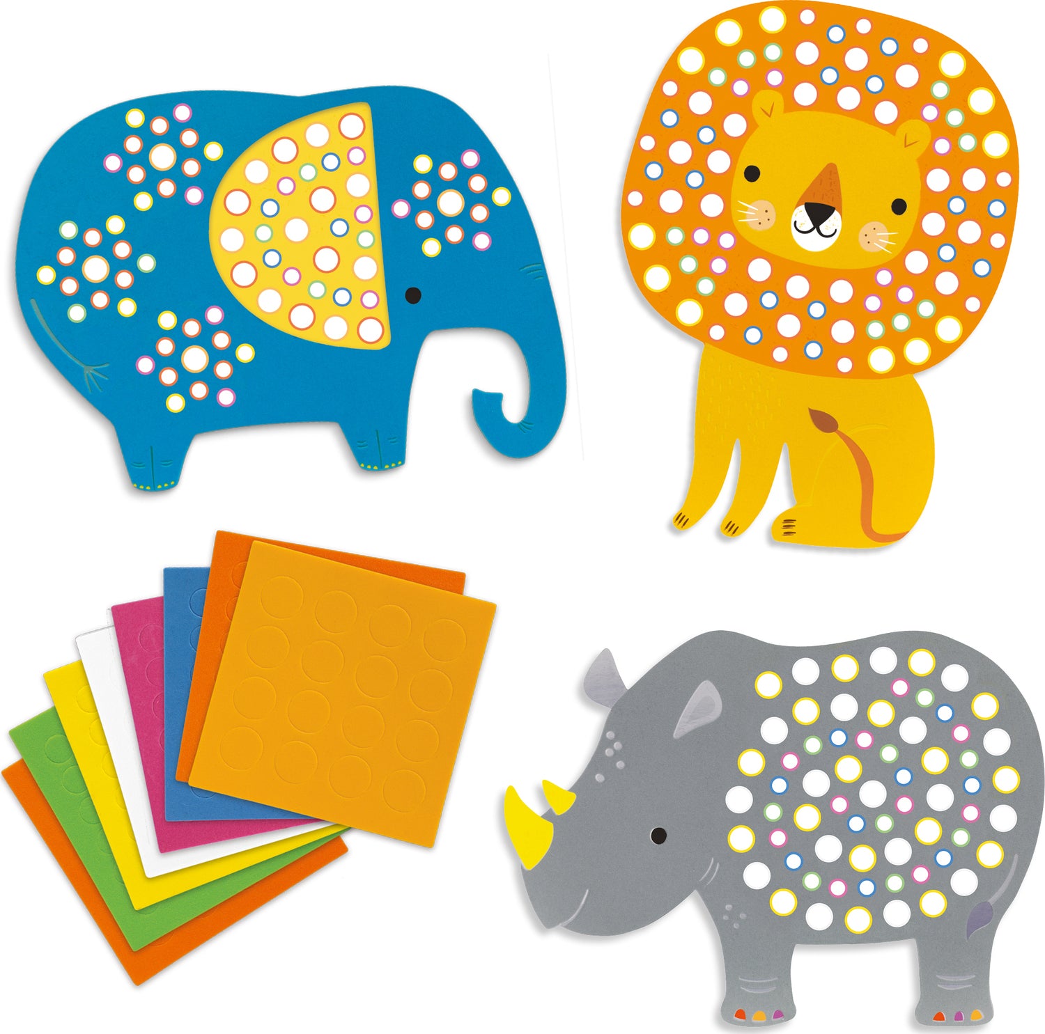 Djeco Soft Jungle Sticker Mosaic Collage Craft Kit