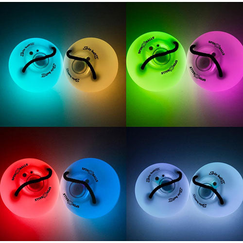 LED Poi - Spin-lightS (Pair) with Tail Covers