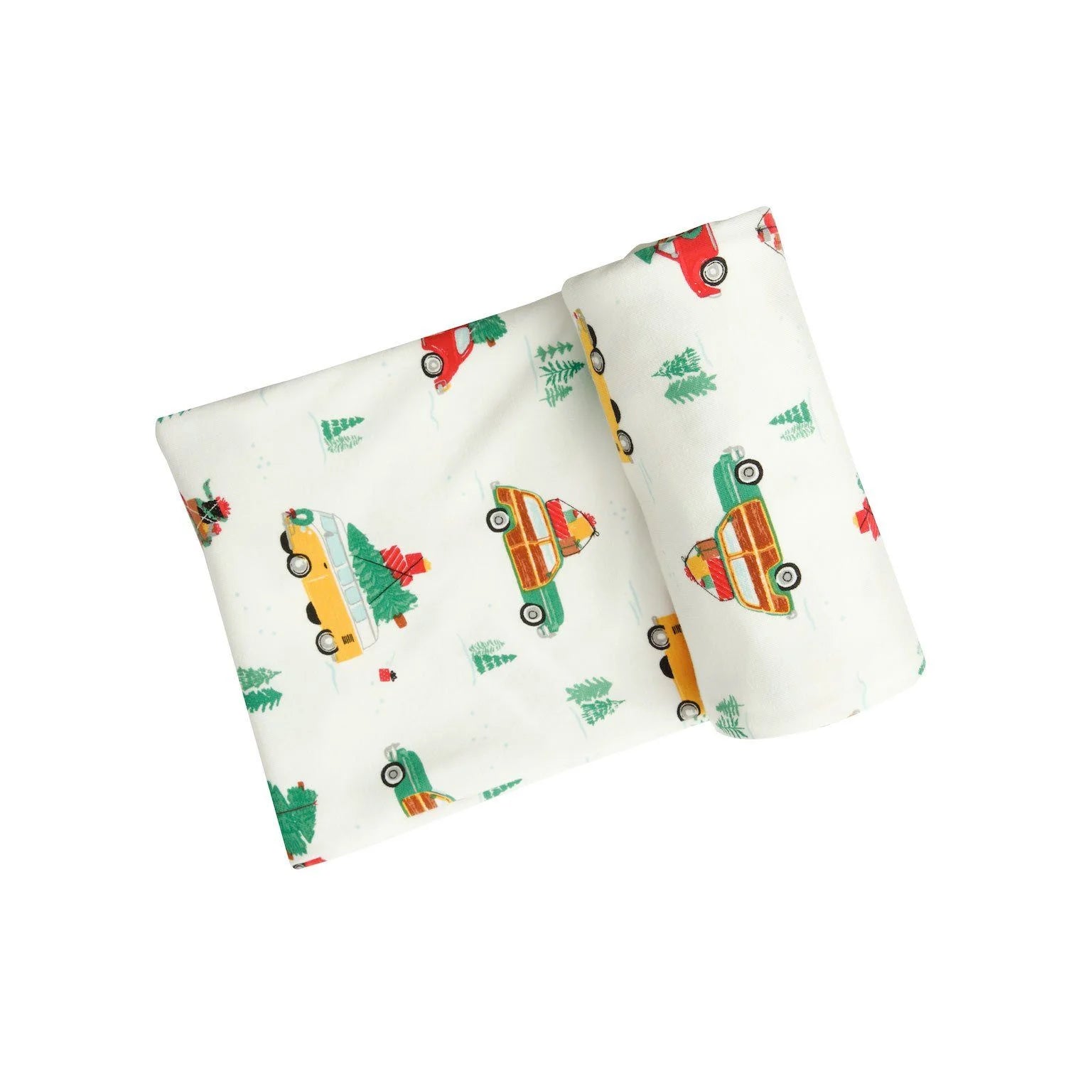 Trees on Cars Swaddle Blanket